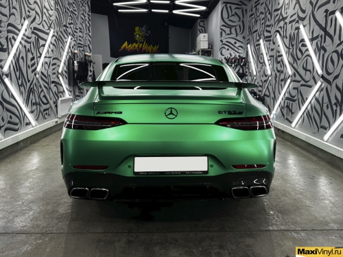 Полная оклейка Mercedes-Benz AMG GT в зеленый металлик